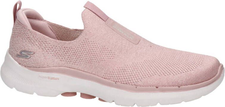 Skechers Go Walk 6 Glimmering instappers roze