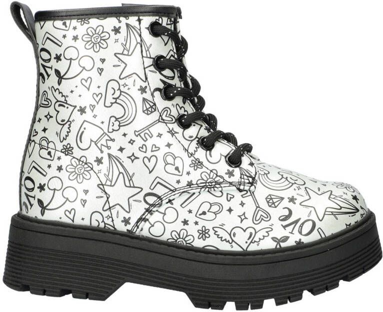 Skechers Gravlen-Hi chunky veterboots zilver