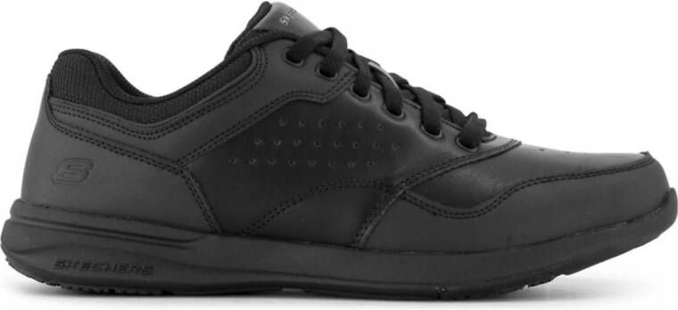 Skechers Elent Velago leren heren sneakers Zwart Extra comfort Memory Foam