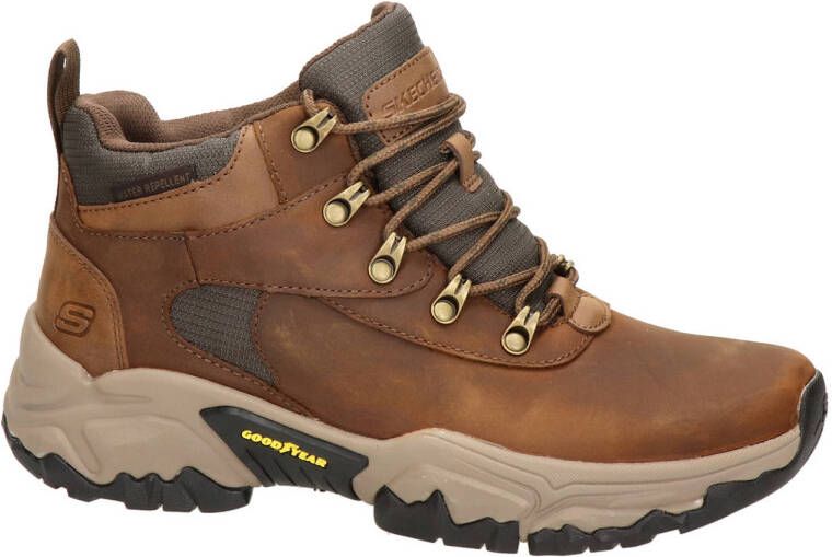 Skechers leren veterboots bruin