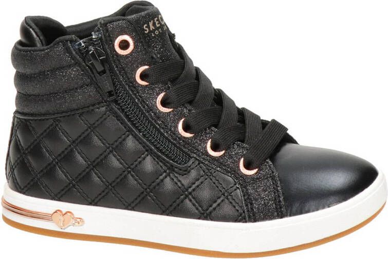 Skechers Quilted Squad sneakers zwart Meisjes Imitatieleer 29