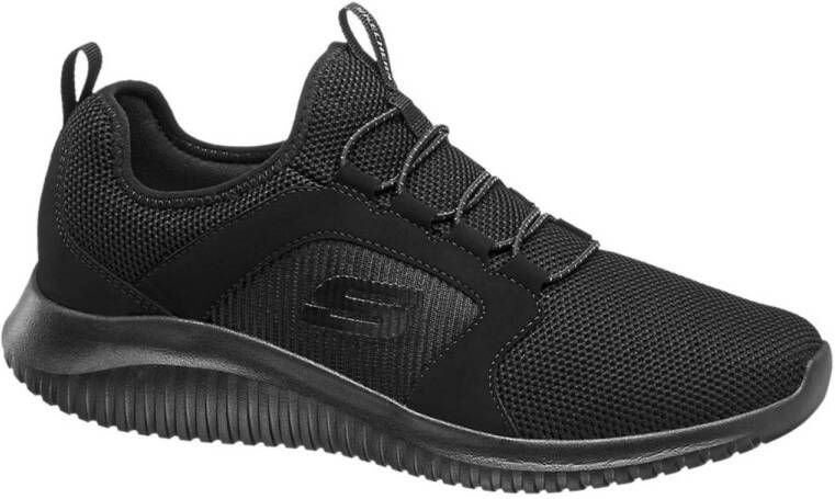 Skechers Heren Zwarte sneaker elastische veter