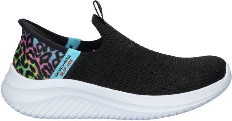 Skechers Ultra Flex 3.0 slip-on sneakers zwart Meisjes Textiel Meerkleurig 33