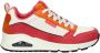 Skechers Uno 2 Much Fun chunky sneakers wit roze oranje - Thumbnail 1