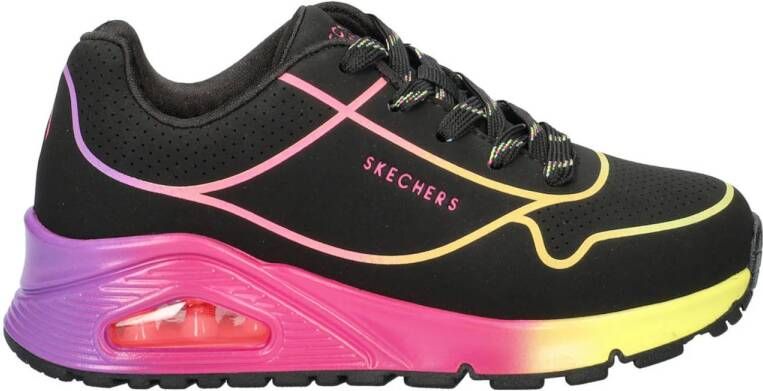 Skechers Uno Gen 1 sneakers zwart multi Meisjes Imitatieleer Meerkleurig 30