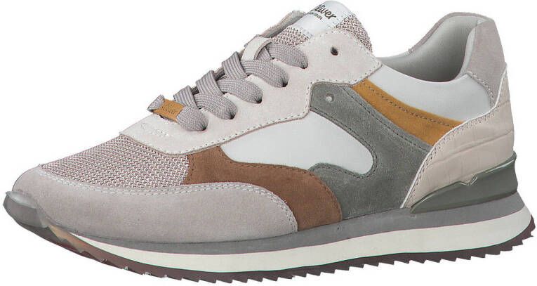 s.Oliver leren sneakers beige multi