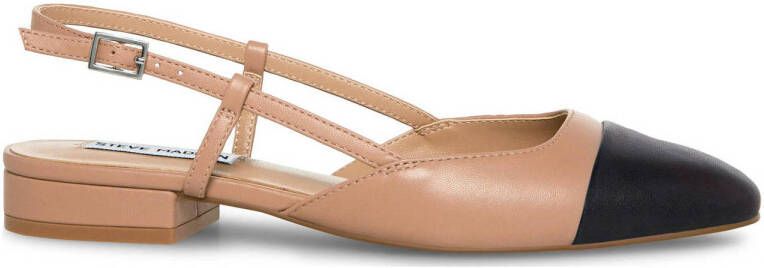 Steve Madden Belinda leren slingback ballerina's beige zwart