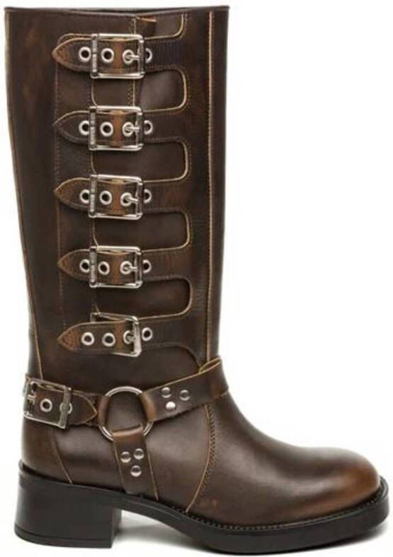 Steve Madden Brocks leren bikerboots bruin