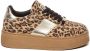 Steve Madden Moxy suède sneakers met panterprint beige zwart - Thumbnail 1