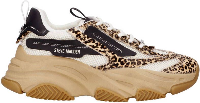 STEVE MADDEN PossessionL-E Leopard Beige Mesh Lage sneakers Dames