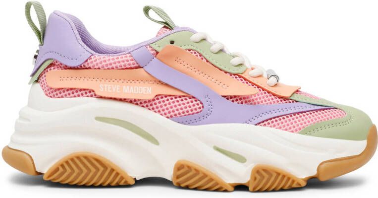 Steve Madden Possession-E chunky sneakers roze lila groen