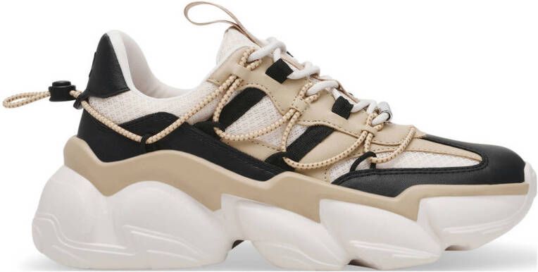 Steve Madden Spectetor chunky sneakers beige zwart