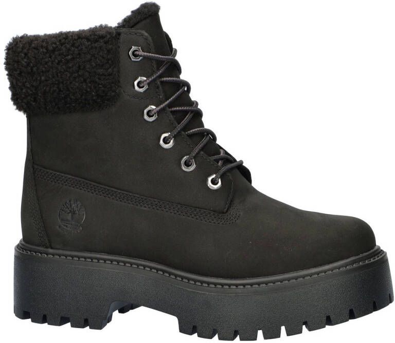 Timberland Stone Street gevoerde nubuck veterboots zwart