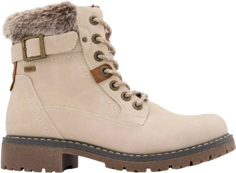 Tom Tailor gevoerde veterboots licht beige