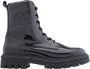 Tom Tailor lak veterboots zwart - Thumbnail 1