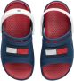 Tommy Hilfiger badslippers met hielbandje donkerblauw Rubber 22 - Thumbnail 1