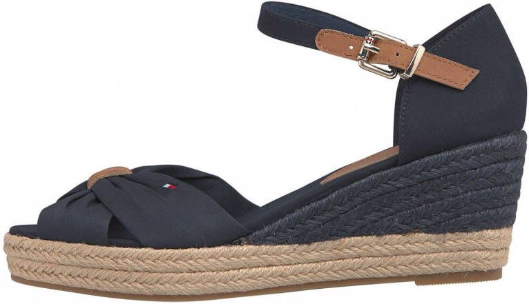 Tommy Hilfiger Basic Open Toe Mid Wedge sleehakken donkerblauw