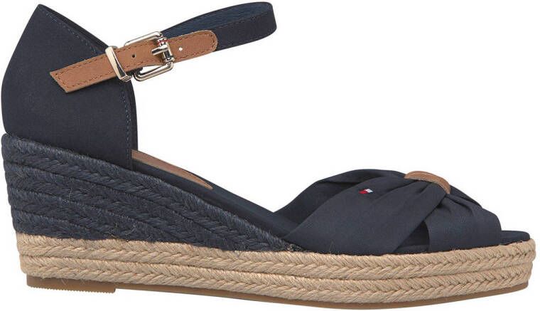 Tommy Hilfiger Basic Open Toe Mid Wedge sleehakken donkerblauw