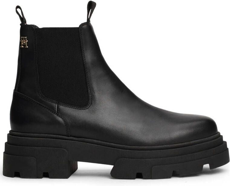 Tommy Hilfiger chunky leren chelsea boots zwart