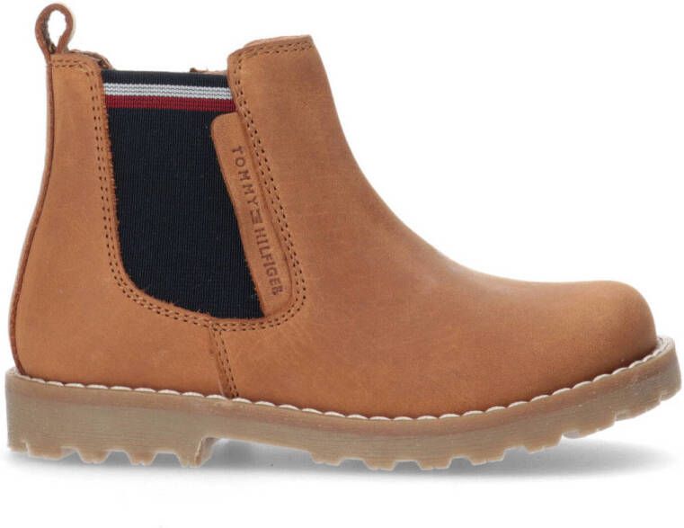 Tommy Hilfiger leren chelsea boots camel