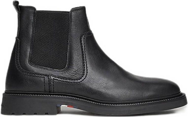 Tommy Hilfiger leren chelsea boots zwart