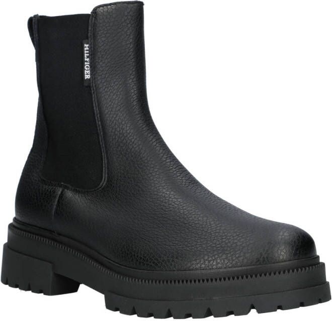 Tommy Hilfiger leren chelsea boots zwart