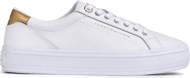 Tommy Hilfiger Witte Leren Sneakers Essential Vulc White Dames