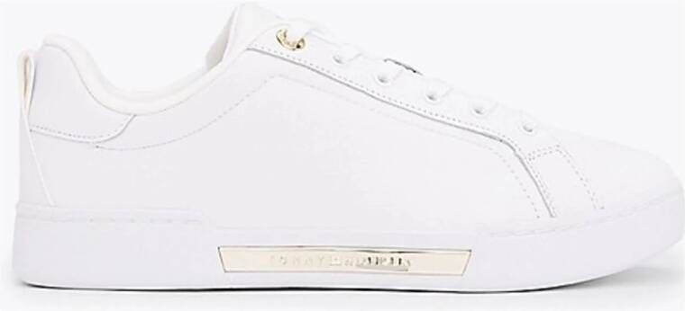 TOMMY HILFIGER Lage Sneakers Dames Chique Court Maat: 37 Materiaal: Leatherlook Kleur: Wit