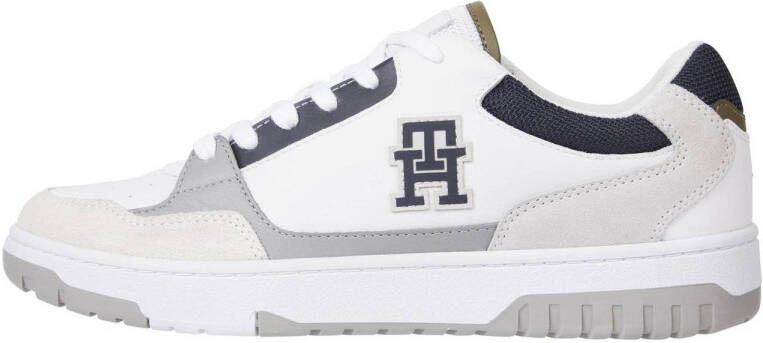 Tommy Hilfiger Basket Street Mix sneaker van leer met suède details