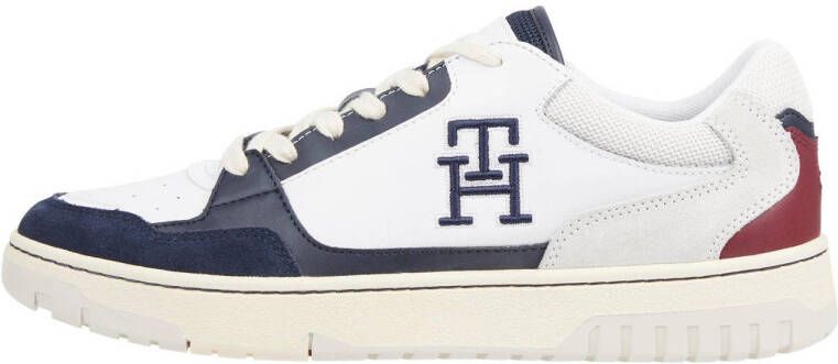 Tommy Hilfiger leren sneakers wit donkerblauw