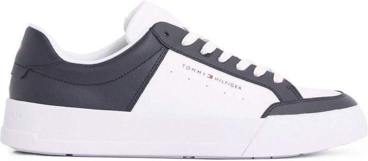 Tommy Hilfiger leren sneakers wit donkerblauw