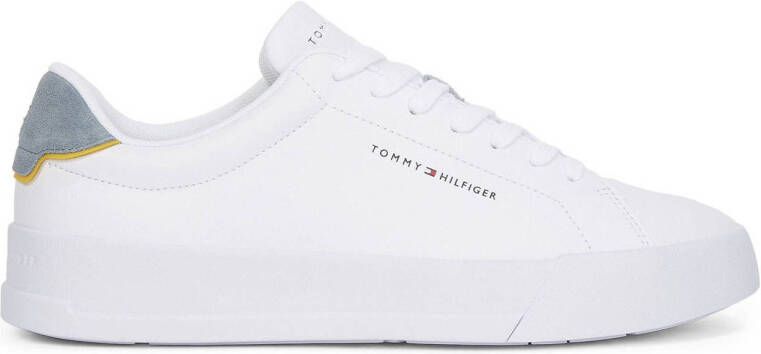 Tommy Hilfiger leren sneakers wit lichtblauw