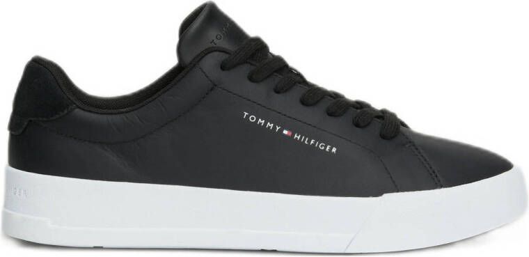 Tommy Hilfiger Court sneaker van leer met suède details en logo