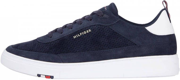 Tommy Hilfiger Modern Cupsole Perf Suede sneakers donkerblauw