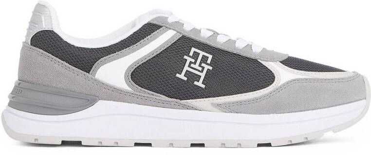 Tommy Hilfiger Sneakers met sleehak CASUAL FASHION RUNNER MIX vrijetijdsschoen lage schoen veterschoen in contrast-look