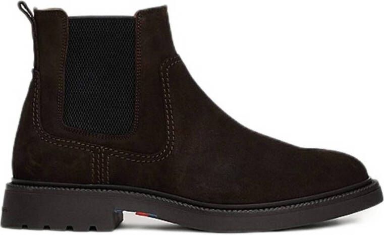 Tommy Hilfiger suède chelsea boots bruin