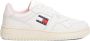 TOMMY JEANS Tommy Hilfiger Retro Basket Essential dames sneaker Wit roze - Thumbnail 1