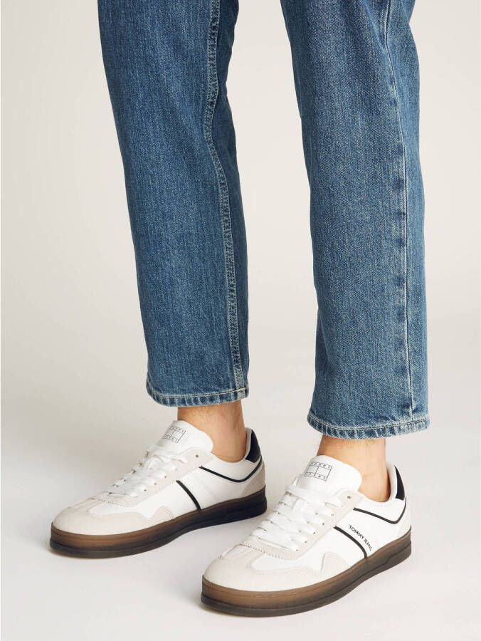 TOMMY JEANS Plateausneakers THE GREENWICH LEATHER vrijetijdsschoen lage schoen veterschoen met contrast bies