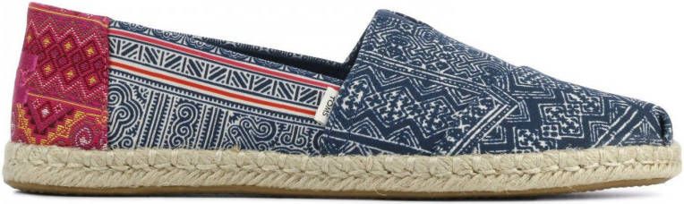 TOMS Espadrilles Dames Instappers Damesschoenen Canvas Alpargata Fantasy Blauw wit