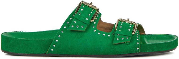 Toral Groen Leren Sliders Stap in Stijl Green Dames