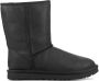 UGG Enkellaarsjes Dames Laarzen Damesschoenen Wol classic short leathe Zwart - Thumbnail 1