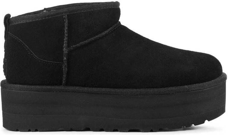 UGG Enkellaarsjes Dames Laarzen Damesschoenen Suède Ultra Mini Platform Zwart