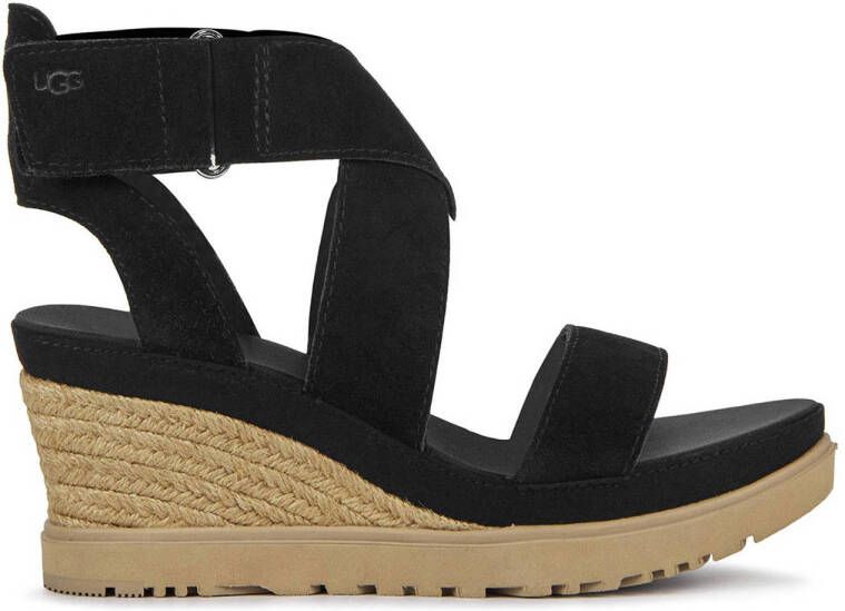 UGG Sandalen Dames Damesschoenen Canvas Sleehak hoogte Ileana ankle Zwart