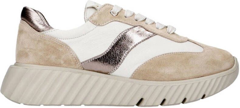 Unisa Erfo leren sneakers beige