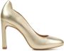 Unisa Pumps Stiletto Dames Damesschoenen Leer Blokhak hoogte 10 cm Pascual met Goud - Thumbnail 1