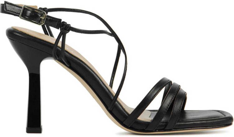 Unisa Sandalen Dames Damesschoenen Leer Blokhak hoogte 8 cm Snob Zwart