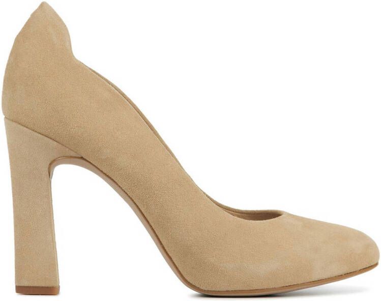 Unisa Pumps Stiletto Dames Damesschoenen Suède Blokhak hoogte 10 cm Pascual sue Beige