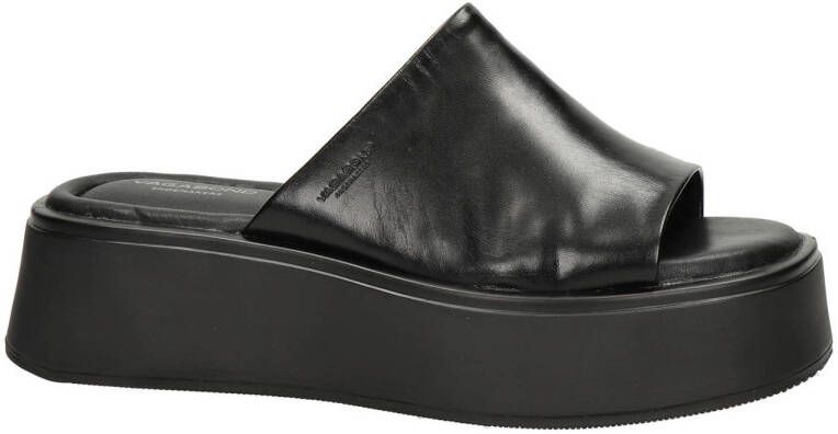 Vagabond Courtney leren slippers zwart