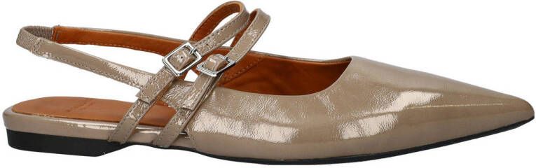 Vagabond Hermine lakleren slingback loafers taupe