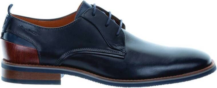 Van Lier Amalfi leren veterschoenen blauw